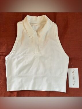 NWT Athleta Aurora Seamless Crop Polo Tank New